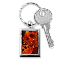 Leaf Autumn Nature Background Key Chain (rectangle) by Wegoenart