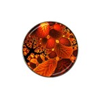 Leaf Autumn Nature Background Hat Clip Ball Marker Front