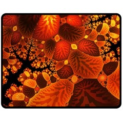 Leaf Autumn Nature Background Fleece Blanket (medium)  by Wegoenart