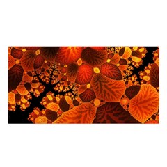 Leaf Autumn Nature Background Satin Shawl by Wegoenart