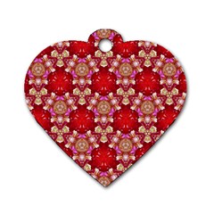 Design Pattern Texture Dog Tag Heart (One Side)