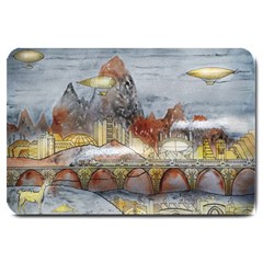 Airships Flight Travel Sky Large Doormat  by Wegoenart