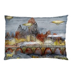 Airships Flight Travel Sky Pillow Case by Wegoenart