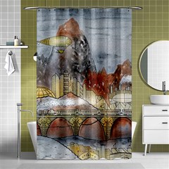 Airships Flight Travel Sky Shower Curtain 48  X 72  (small)  by Wegoenart