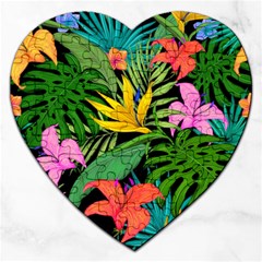 Tropical Greens Jigsaw Puzzle (Heart)