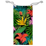 Tropical Greens Jewelry Bag Front