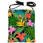 Tropical Greens Shoulder Sling Bag Front