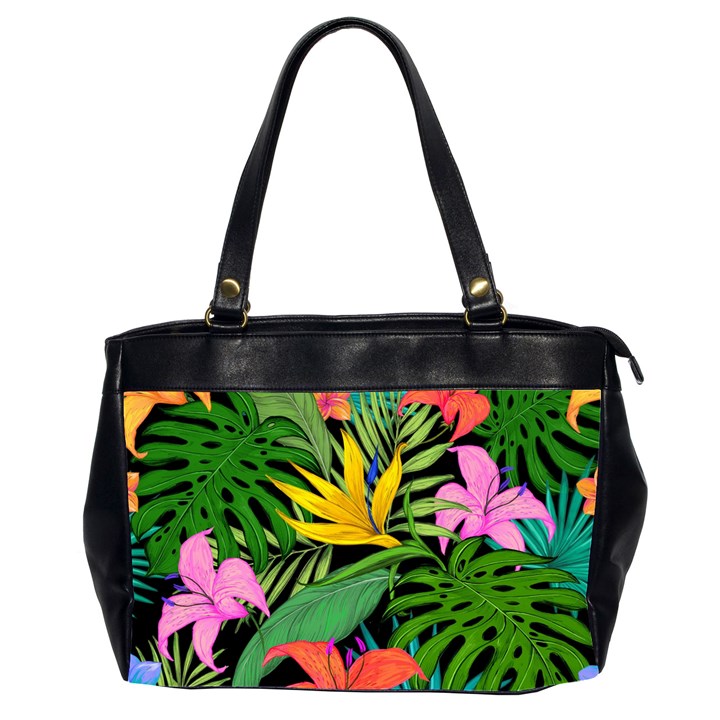 Tropical Greens Oversize Office Handbag (2 Sides)