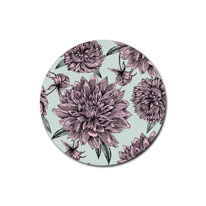 Flowers Rubber Coaster (Round) 