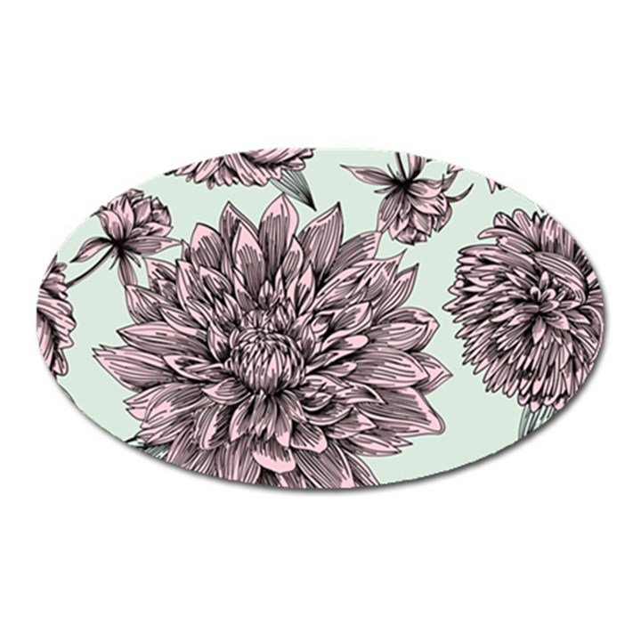 Flowers Oval Magnet