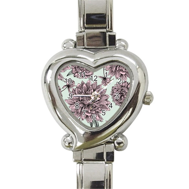 Flowers Heart Italian Charm Watch