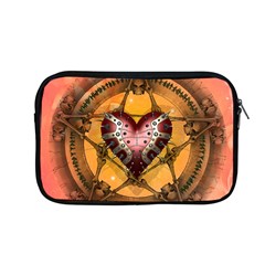 Awesome Heart On A Pentagram With Skulls Apple Macbook Pro 13  Zipper Case by FantasyWorld7