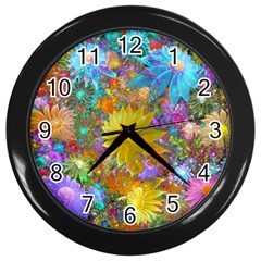 Apo Flower Power  Wall Clock (black) by WolfepawFractals