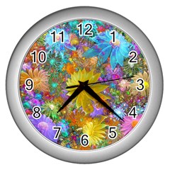 Apo Flower Power  Wall Clock (silver) by WolfepawFractals