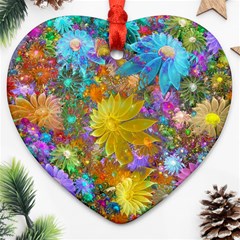 Apo Flower Power  Heart Ornament (two Sides) by WolfepawFractals