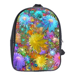 Apo Flower Power  School Bag (large) by WolfepawFractals