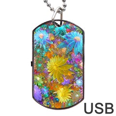 Apo Flower Power  Dog Tag Usb Flash (one Side) by WolfepawFractals