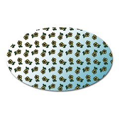 Blue Gradient Flower Oval Magnet by snowwhitegirl