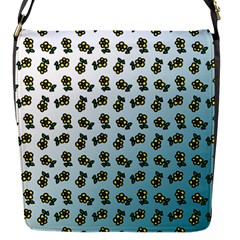 Blue Gradient Flower Flap Closure Messenger Bag (s)