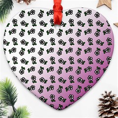 Magenta Gradient Flower Ornament (heart) by snowwhitegirl