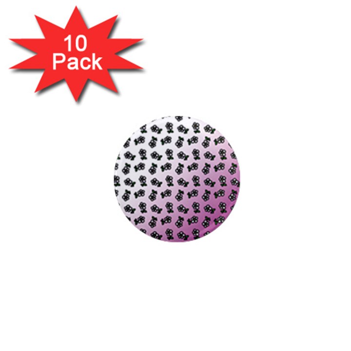 Magenta Gradient Flower 1  Mini Magnet (10 pack) 