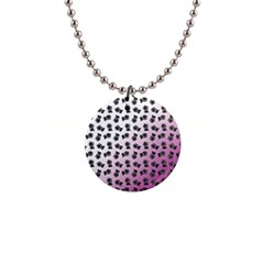 Magenta Gradient Flower 1  Button Necklace by snowwhitegirl