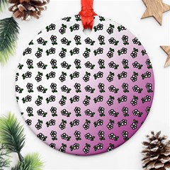 Magenta Gradient Flower Round Ornament (two Sides) by snowwhitegirl