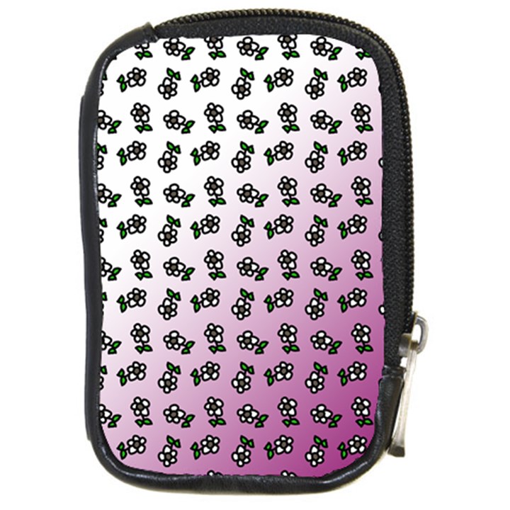 Magenta Gradient Flower Compact Camera Leather Case