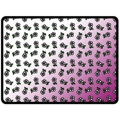 Magenta Gradient Flower Fleece Blanket (large)  by snowwhitegirl