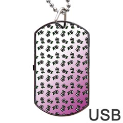 Magenta Gradient Flower Dog Tag Usb Flash (two Sides) by snowwhitegirl