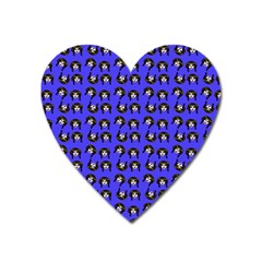 Retro Girl Daisy Chain Pattern Blue Heart Magnet by snowwhitegirl