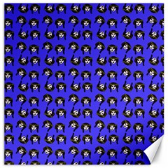 Retro Girl Daisy Chain Pattern Blue Canvas 16  X 16  by snowwhitegirl