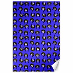 Retro Girl Daisy Chain Pattern Blue Canvas 24  X 36  by snowwhitegirl