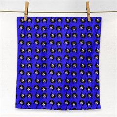 Retro Girl Daisy Chain Pattern Blue Face Towel by snowwhitegirl