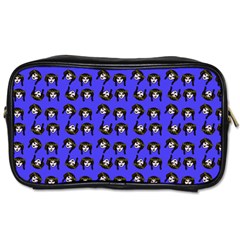 Retro Girl Daisy Chain Pattern Blue Toiletries Bag (two Sides) by snowwhitegirl