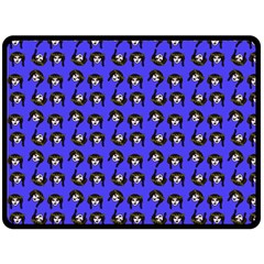 Retro Girl Daisy Chain Pattern Blue Fleece Blanket (large)  by snowwhitegirl