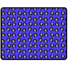 Retro Girl Daisy Chain Pattern Blue Double Sided Fleece Blanket (medium)  by snowwhitegirl