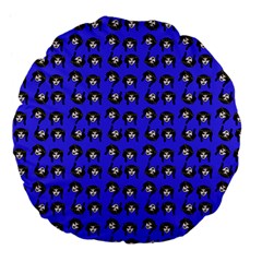 Retro Girl Daisy Chain Pattern Blue Large 18  Premium Flano Round Cushions by snowwhitegirl