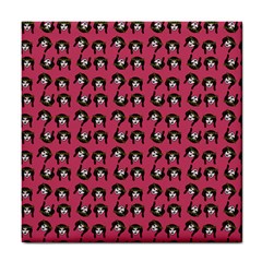 Retro Girl Daisy Chain Pattern Pink Tile Coaster by snowwhitegirl