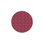 Retro Girl Daisy Chain Pattern Pink Golf Ball Marker Front