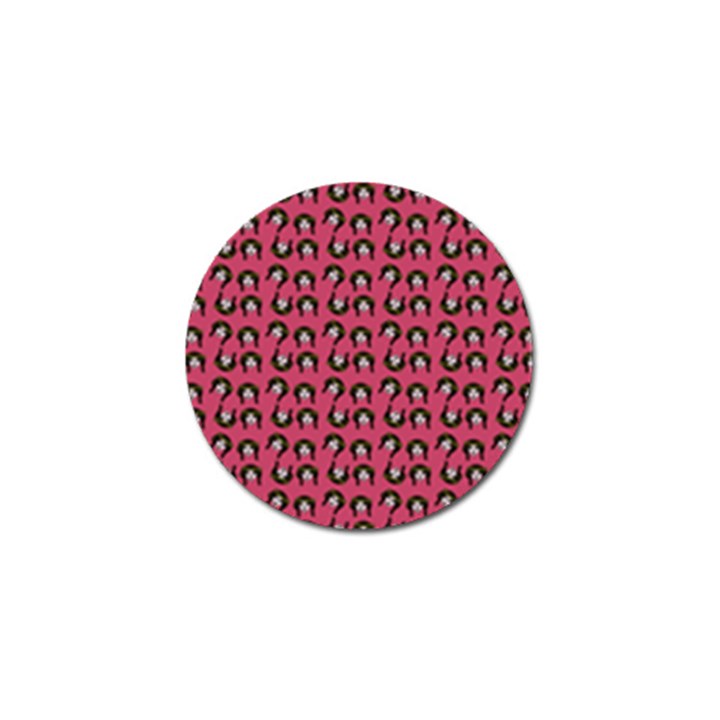 Retro Girl Daisy Chain Pattern Pink Golf Ball Marker