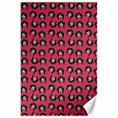 Retro Girl Daisy Chain Pattern Pink Canvas 24  X 36  by snowwhitegirl