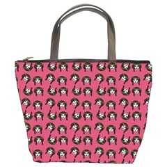 Retro Girl Daisy Chain Pattern Pink Bucket Bag by snowwhitegirl