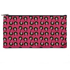 Retro Girl Daisy Chain Pattern Pink Pencil Cases by snowwhitegirl