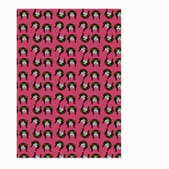 Retro Girl Daisy Chain Pattern Pink Large Garden Flag (two Sides) by snowwhitegirl