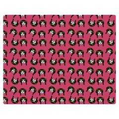 Retro Girl Daisy Chain Pattern Pink Double Sided Flano Blanket (medium)  by snowwhitegirl