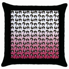 Retro Girl Daisy Chain Pattern Throw Pillow Case (black) by snowwhitegirl