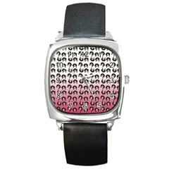 Retro Girl Daisy Chain Pattern Square Metal Watch by snowwhitegirl