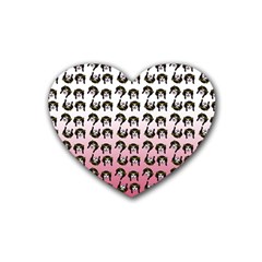 Retro Girl Daisy Chain Pattern Heart Coaster (4 Pack)  by snowwhitegirl