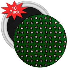 Retro Girl Daisy Chain Pattern Green 3  Magnets (10 Pack)  by snowwhitegirl